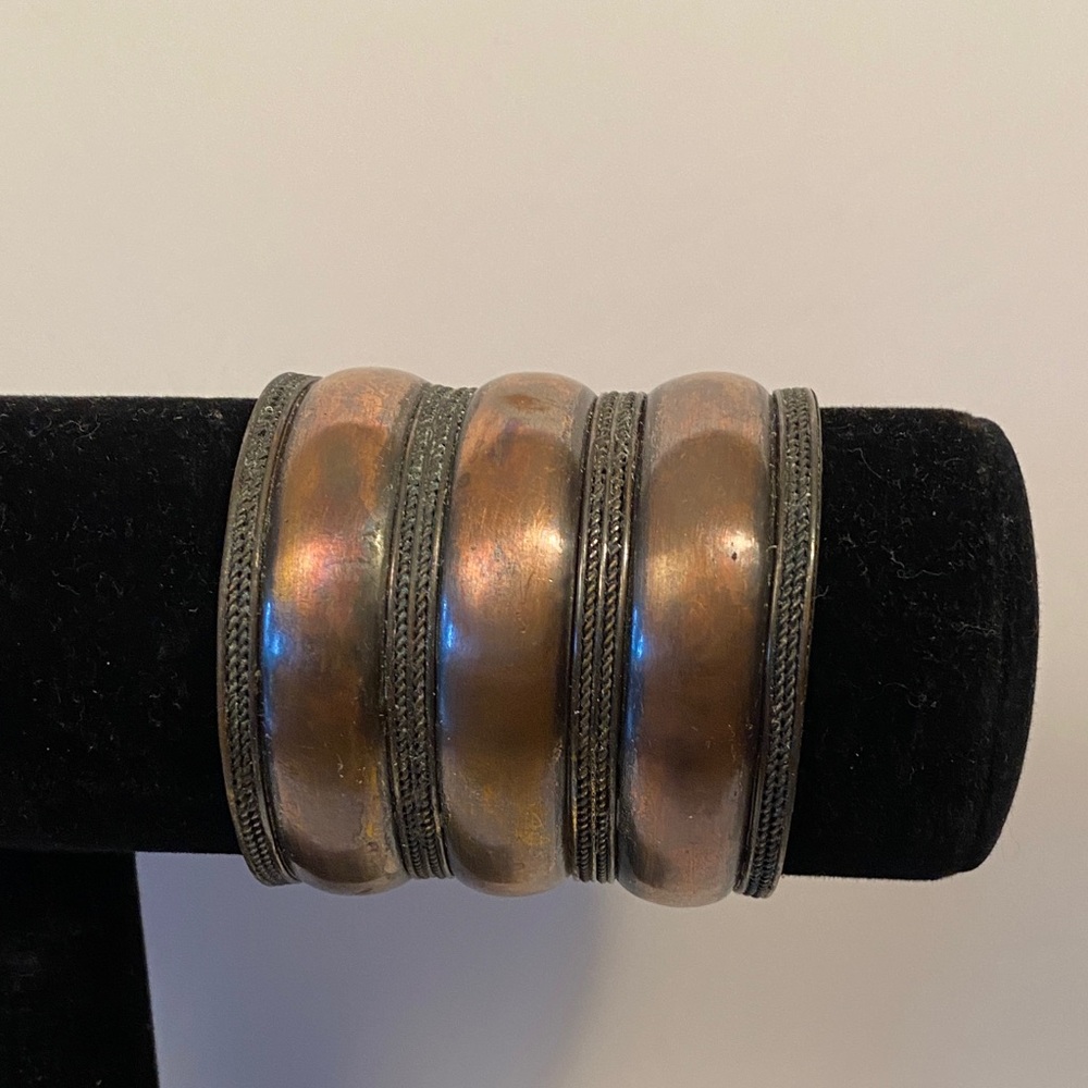 Chunky Warrior Copper Bronze Braided Bangle Bracelet